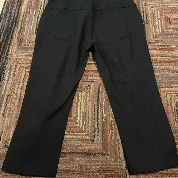 Womens  Pull On Pants Capris Patricia Luca Stretch Black High Rise Italy Size L - Picture 2 of 5